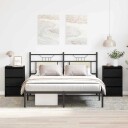  Nattbord 2 stk Svart Eik 40x35x62,5 cm Laget av Tre