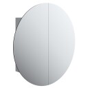 vidaXL Baderomsskap med rundt speil og LED grå 54x54x17,5 cm