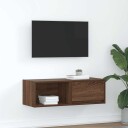 TV benk brun eik 80x31x25,5 cm konstruert tre