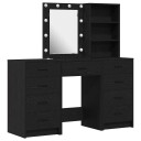  Sminkebord 3 pcs Svart 40 x 41 x 135 cm Konstruert tre