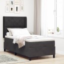  Box Spring Seng med Madrass & LED Svart 90x190 cm Fløyel