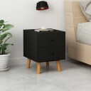 vidaXL Nattbord 2 stk svart 40x30x50 cm heltre furu