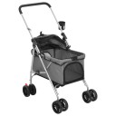 vidaXL Hundevogn sammenleggbar grå 76x50x100 cm oxford-stoff