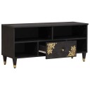 TV skap med skuff Svart 100 x 33 x 46 cm Massiv mango tre
