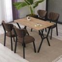 Krylor spisegruppe bord 110 cm + 4 stoler - Brun og Valnøtt