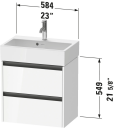 Duravit Ketho.2 Servantskap 2 Skuffer 584x390 mm Grafitt Matt