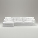Decotique Le Grand Air 3 Seter Sofa Bomull Divan Venstre Hvit