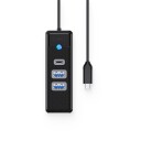 Orico PWC2U-C3 USB-hub med 2x USB-A 3.0 og USB-C 3.0 1m Svart