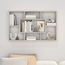 vidaXL Vegghylle betonggr? 85x16x52,5 cm konstruert tre