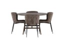 Kaseidon Spisegruppe 100 cm Rund med 4 Modesto Stoler   Sort