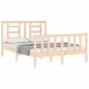vidaXL Sengeramme med hodegavl 140x190 cm heltre