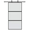 vidaXL Skyvedør svart 102,5x205 cm herdet glass og aluminium