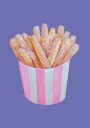 Glitter French Fries in Pink Striped Cup   Unique Food Art Plakat Plakat / 100x150cm