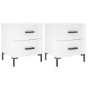 vidaXL Nattbord 2 stk høyglans hvit 40x35x47,5 cm konstruert tre