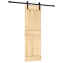 vidaXL Skyvedør Naturlig og svart 70 x 210 cm Massiv Furu Tre