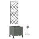 vidaXL Hageplantekasse med vanning og hjul Lysegrå 40 x 40 x 148 cm PP