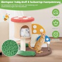 Cwy Ripestolpe I Sopp Look Kattetre Med Kattehule & Sisal Skrapebrett & Stor Base & Lekeball 60 X 49 X 59 cm
