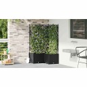 Hagepotte med spalier 3 stk Svart 80x80x143 cm