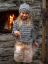 GRANSKUDD genser & lue mini mørk gråmelert