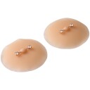 baseks Silikon Nipple Covers med Piercing Nude