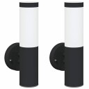  Utevegglampe 2 pcs Svart 15 x 7,5 x 33 cm