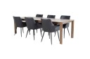 Venture Design Slider & Comfort spisegruppe Natur/svart 6 st stoler & bord 170 x 95 cm