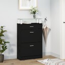 vidaXL Skoskap svart 63x24x104 cm konstruert tre