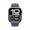 Apple Watch S10 46mm GPS sølv/denim Sport Band M/L