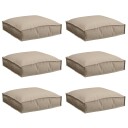  Pallepute for sete 6 pcs Gråbrun 40 x 40 x 8 cm Oxford stoff