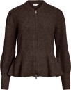 Vila Vigracie L/S Peplum Zip Knit Cardi/Pb/Rn   COFFEE BEAN   XL