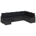 vidaXL Hagesofa Set med pute med lagring 8 pcs polyrotting