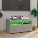 vidaXL TV-benk med LED-lys betonggrå 75x35x40 cm