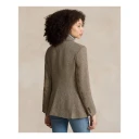 Ralph Lauren Herringbone Linen Blend Blazer Brown/cream Herringbone