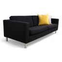 Efg Nyrenset Sort Pure Sofa 3-seter