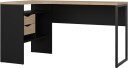 FunctionPlus skrivebord krok 3 hyller 2 skuffer valnøtt dekor svart matt.