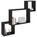 vidaXL Vegghylle Veggmontert Svart eik 91,5 x 15 x 76 cm
