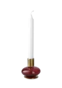 Holmegaard Bubble Lysestake 8 cm Bordeaux Munnblåst Glass