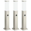 vidaXL Pullertlys med sensor 3 stk 50 cm rustfritt stål IP44