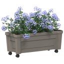 vidaXL Calypso plante med hjul PP Grå