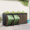 vidaXL Oppbevaring for 3 søppelbøtter Antrasitt 340 x 77.5 x 115.5 cm
