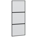 vidaXL Skyvedør svart 90x205 cm herdet glass og aluminium