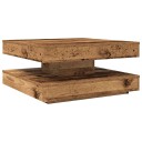  Salongbord 360 graders roterbart gammelt tre 70x70x34,5 cm