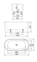 Westerbergs Stilla 1500 Badekar 1500x700 mm, Sanitærakryl, Hvit