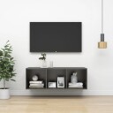 vidaXL Vegghengt TV-benk grå 37x37x107 cm sponplate