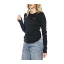 Levi's - Topp Essential HM LS Tee White + - Svart