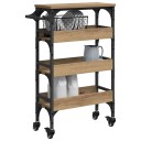 vidaXL Kjøkkenvogn Artisan Eik 53 x 20 x 76 cm Konstruert tre