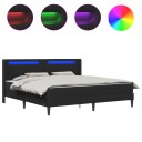 vidaXL Sengeramme med madrass Svart 200 x 200 cm Kunstlær