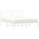 vidaXL Sengeramme i metall med hodegavl hvit 140x200 cm 8721012211483