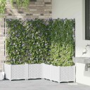  Hagepotter Gitter med lagring Hvit 120 x 120 x 142 cm Plast