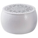 vidaXL Rund Kaffebord Hamret Hvit Ø 55 x 55 cm Aluminium